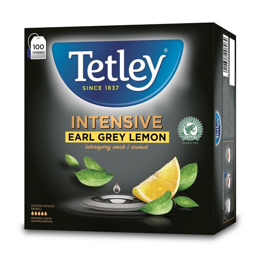 Intensive Earl Grey Lemon herbata czarna  Tetley 100 torebek