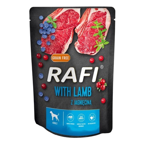 Karma mokra dla psów z jagnięciną Rafi 300 g