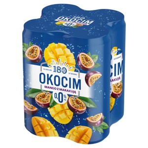 Piwo bezalkoholowe smakowe Radler Mango z Marakują alk. do 0,5% obj. Okocim 4 x 500 ml