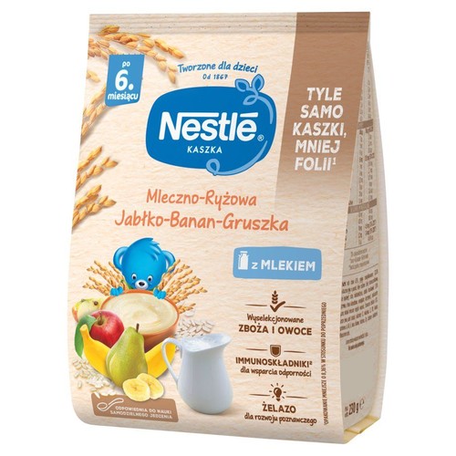 Kaszka mleczno-ryżowa jabłko-banan-gruszka po 6 miesiącu Nestle 230 g