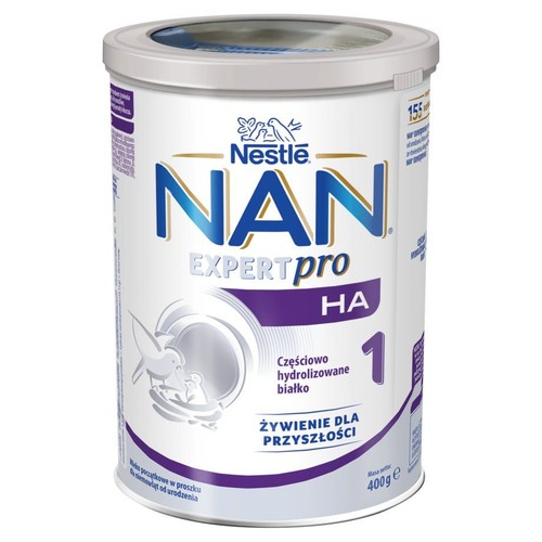 Nestlé NAN EXPERTpro HA 1, mleko początkowe w proszku dla niemowląt od urodzenia, z częściowo hydrolizowanym białkiem, 400g.