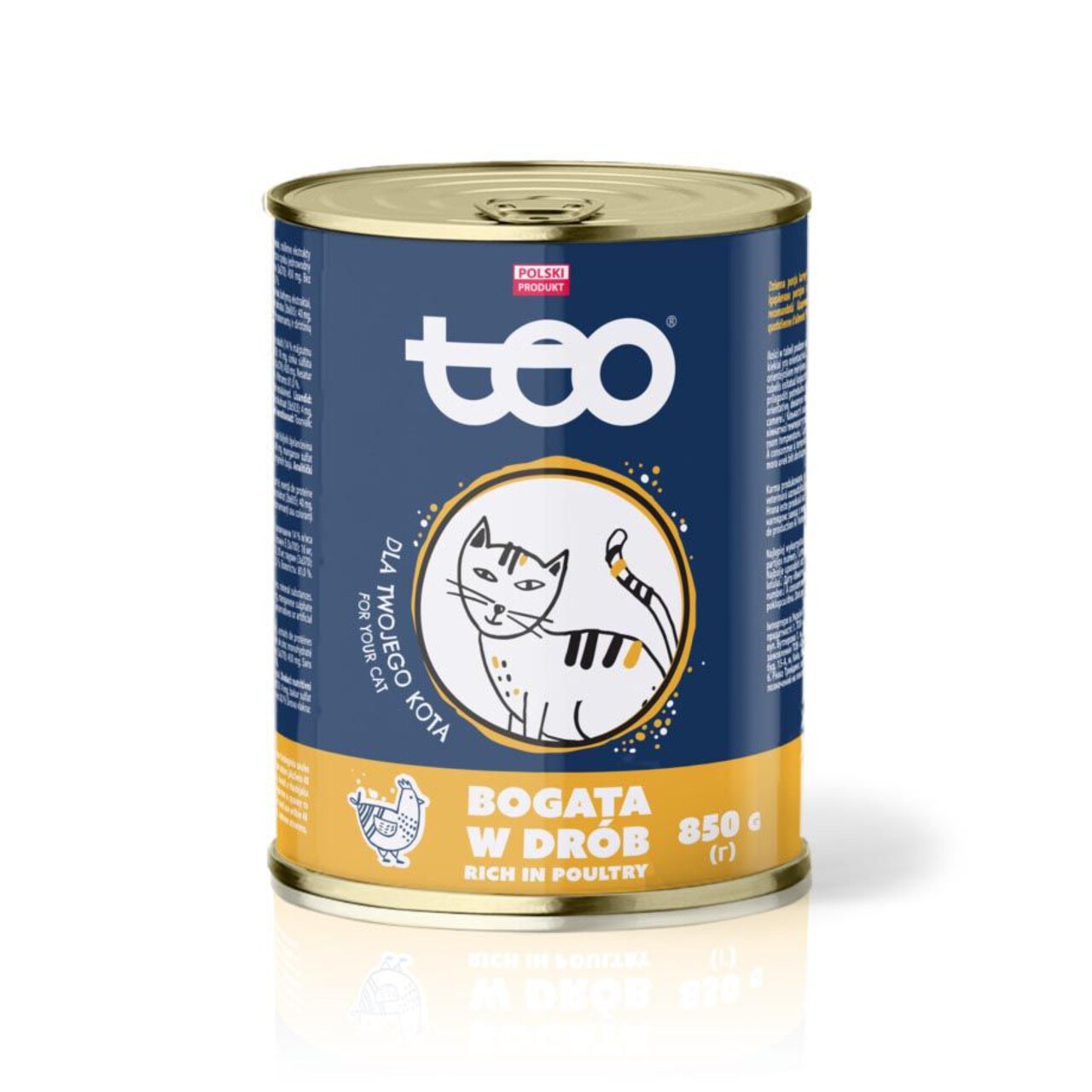 Karma mokra z drobiem dla dorosłych kotów Teo 850 g