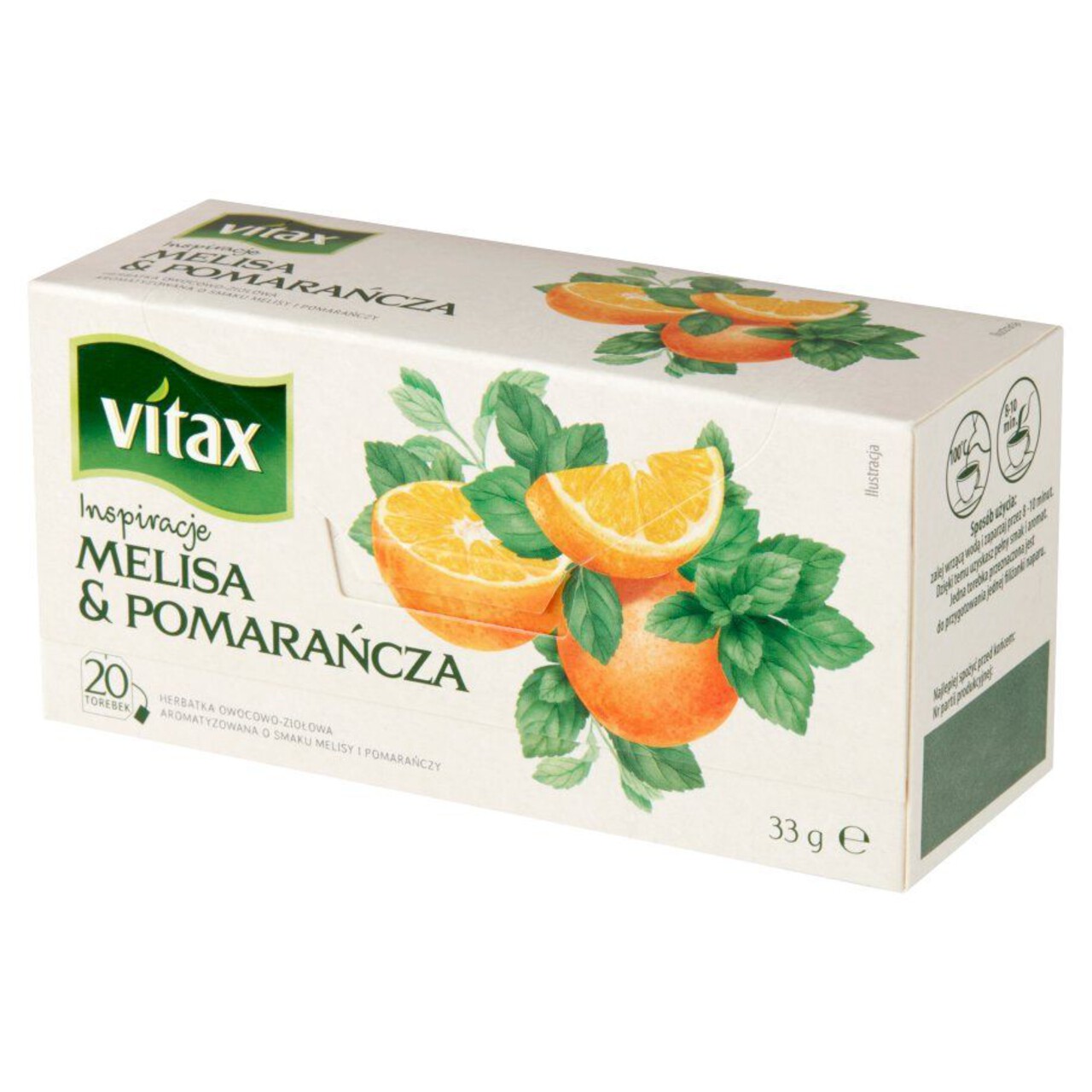 Melisa i Pomarańcza herbata ziołowa Vitax 20 torebek