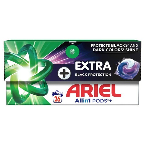 Kapsułki do prania czarnych tkanin + Extra Black Protection Ariel 26 kapsułek