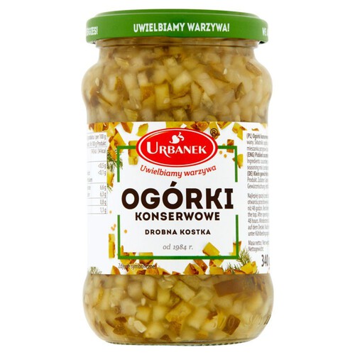 Ogórki konserwowe drobna kostka  Urbanek 340 g