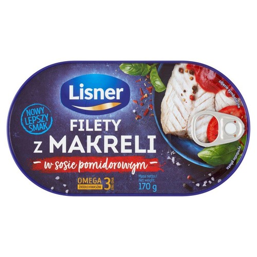 Filety z makreli w sosie pomidorowym  Lisner 170 g