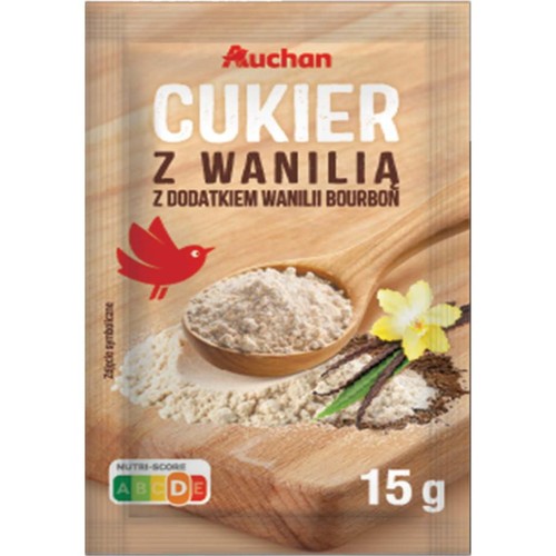 Cukier z wanilią Bourbon   Auchan 15 g
