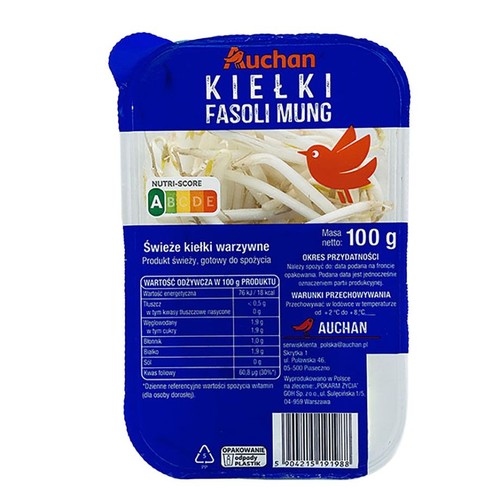 Kiełki fasoli mung Auchan 100 G