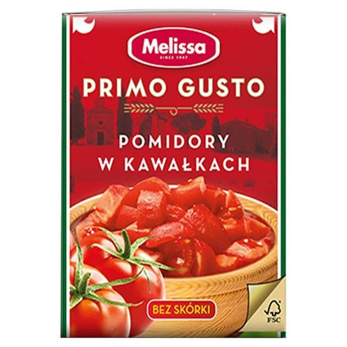 Pomidory w kawałkach bez skórki Primo Gusto 390 g