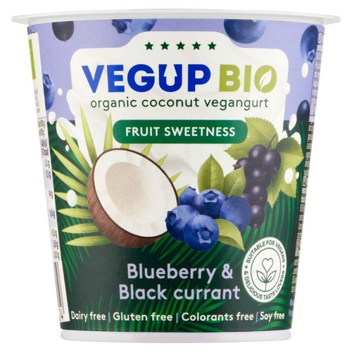Wegański jogurt kokosowy czarne owoce bezglutenowy VEGUP BIO 140 g