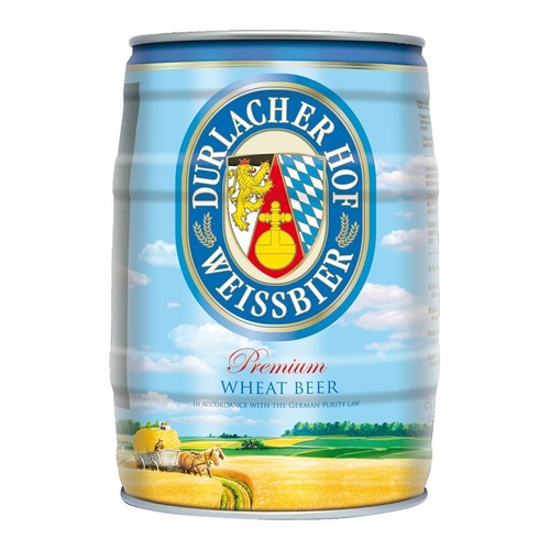 Piwo jasne pszeniczne Hefeweizen alk. 4,8% obj. Durlacher  5 l