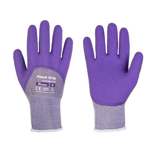 Rękawice ochronne FLASH GRIP LAVENDER FULL, rozmiar 8 Bradas 2 sztuki