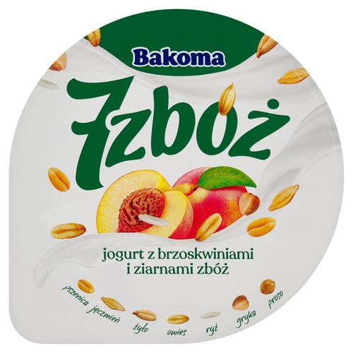 Jogurt 7 zbóż z brzoskwiniami Bakoma 140 g
