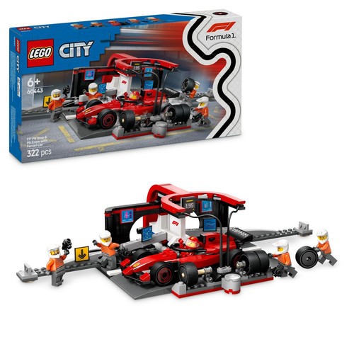 City F1® Pit stop i mechanicy z bolidem Ferrari 60443 LEGO 1 sztuka