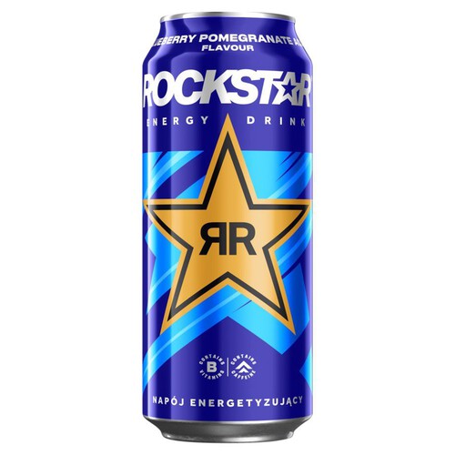 Napój energetyczny z elektrolitami o smaku jagód i granatu Rockstar 500 ml