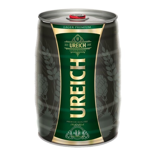 Piwo jasne Lager alk. 4,8% obj.  Ureich  5 l