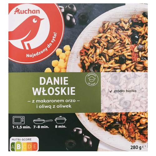 Danie z makaronem orzo i oliwą z oliwek Auchan 280 g