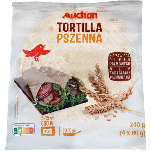 Tortilla pszenna placki Auchan 240 g