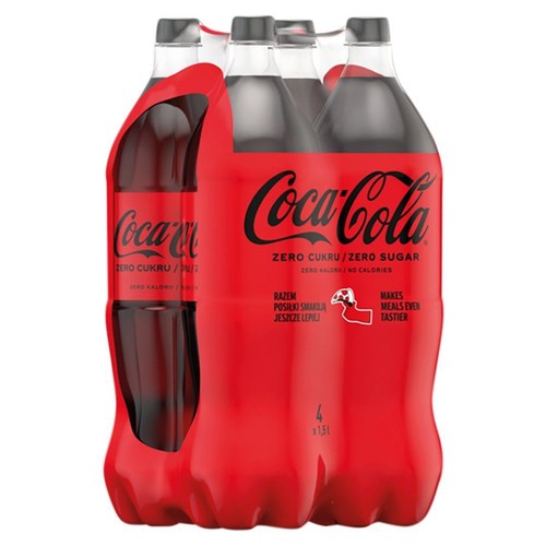 Napój gazowany o smaku cola  Coca-Cola 4 x 1,5 l