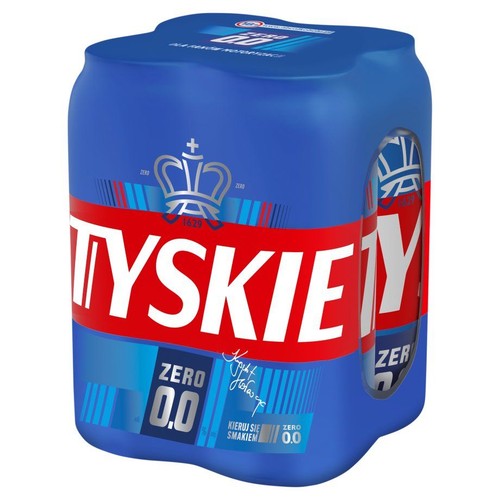 Piwo jasne bezalkoholowe, alk. 0,0% obj. Tyskie 4 x 500 ml