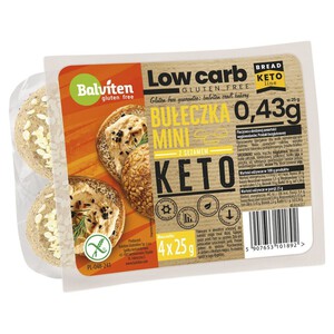Keto Mini bułeczki z sezamem bezglutenowe Balviten 4 x 25 g