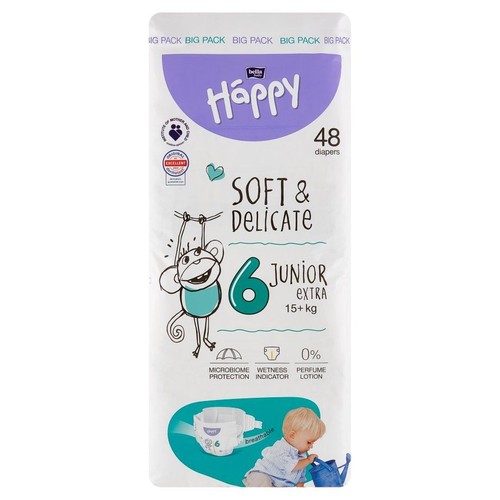 Pieluszki Junior Extra 6  15+ kg Bella Baby Happy 48 sztuk
