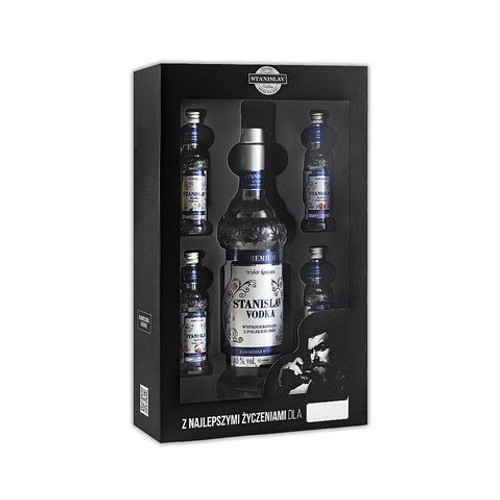 Wódka czysta Luxury alk. 40,0% obj. + 4 butelki 0,05l alk. 37,5% obj. Stanisav 700 ml