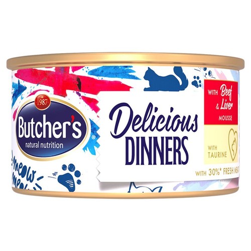 Karma mokra dla kotów z wołowiną i wątróbką Butcher's 85 g