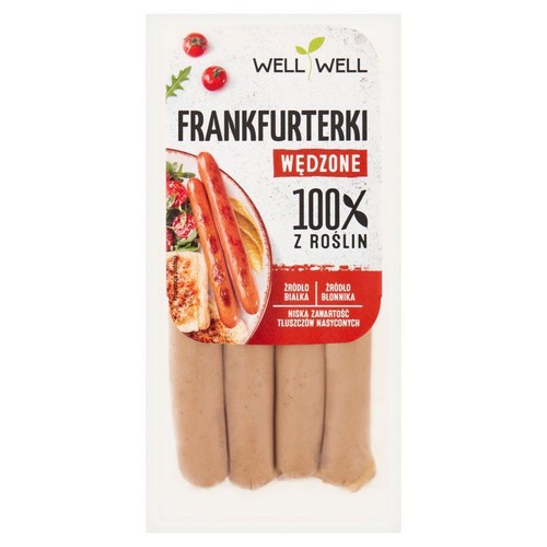 Roślinne Frankfurterki wędzone Well Well 180 g