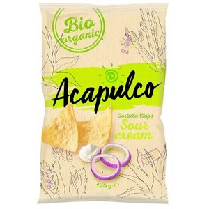 BIO Nachosy o smaku śmietankowo cebulowym Acapulco 125 g