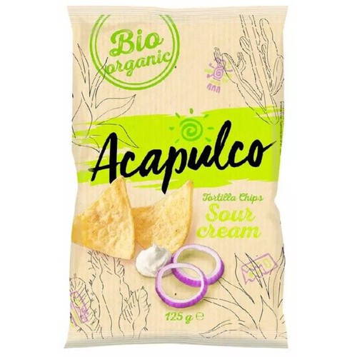 BIO Nachosy o smaku śmietankowo cebulowym Acapulco 125 g