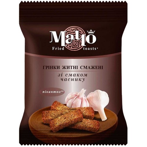 Grzanki żytnio-pszenne o smaku czosnku Maczo 65 g