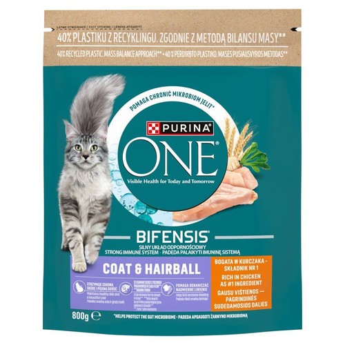 Pełnoporcjowa karma dla dorosłych kotów PURINA ONE 800 g