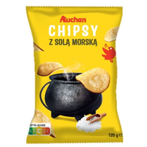 Chipsy z solą morską   Auchan 125 g