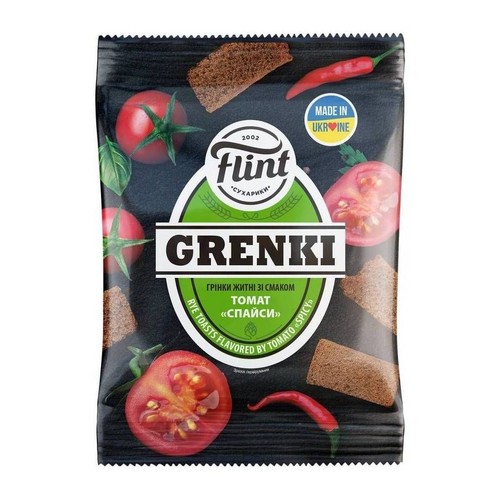 Grzanki żytnie o smaku “Tomato Spicy” Grenki Flint 70 g