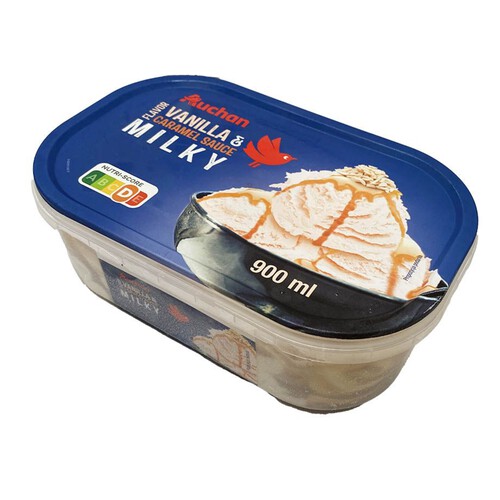 Lody waniliowe z sosem karmelowym Auchan 900 ml