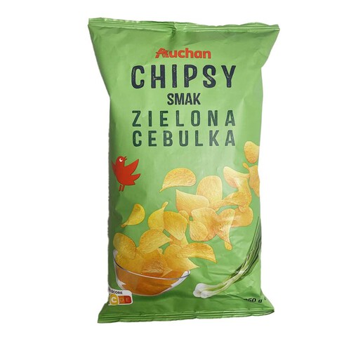 Chipsy o smaku zielonej cebulki Auchan 250 g