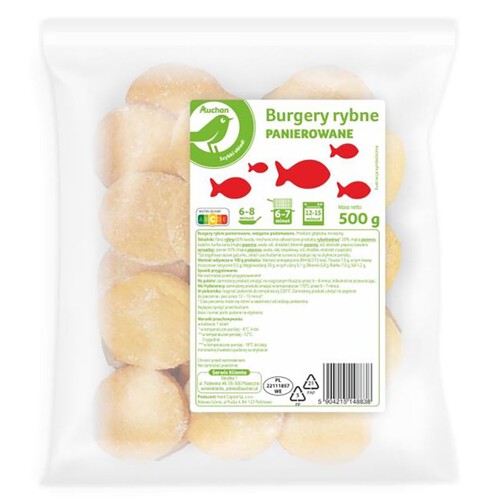 Burgery rybne panierowane Auchan 500 g