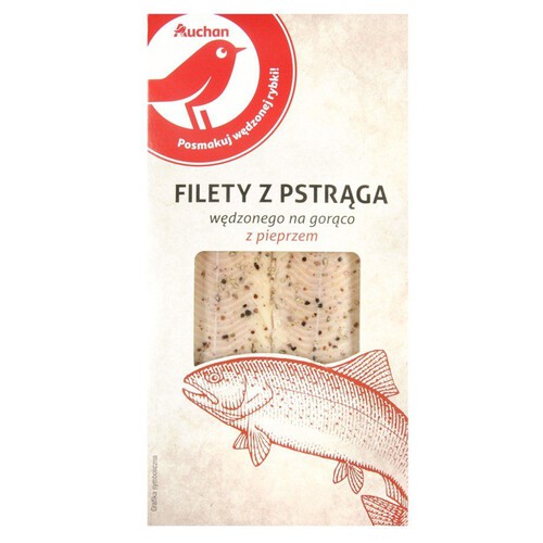 Filety z pstrąga wędzonego z pieprzem Auchan 125 g