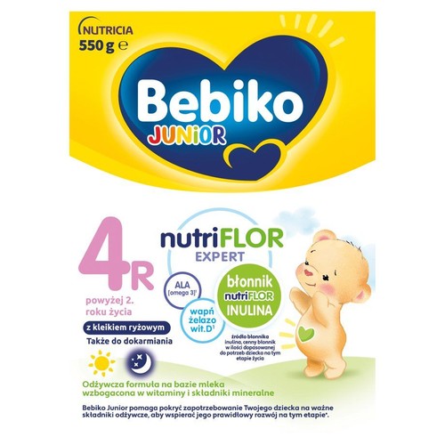 Mleko modyfikowane Junior nutriFlor Expert 4R od 2 roku z kleikiem ryżowy Bebiko 550 g