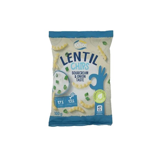 Chipsy z soczewicy ze śmietanką i cebulą oho! 100 g