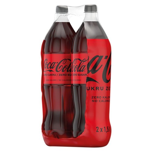 Napój gazowany Zero o smaku cola  Coca-Cola 2 x 1,5 l