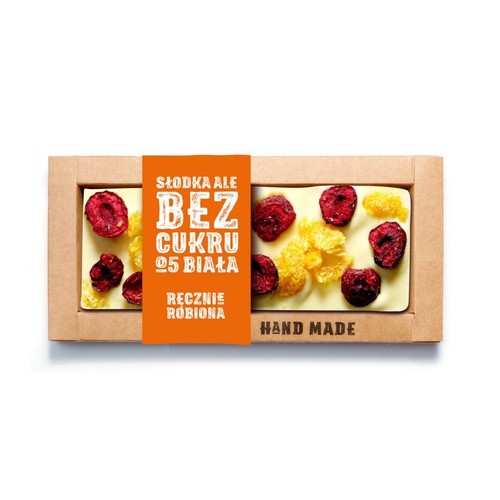 Czekolada biała bez dodatku cukru z maliną i żurawiną Cukiernia Staropolska 105 g