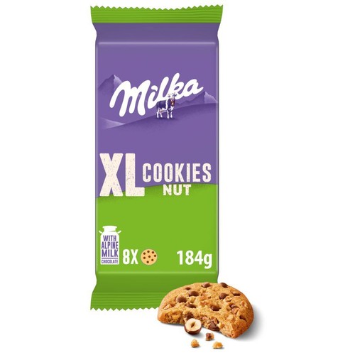 Ciastka z kawałkami czekolady i orzechami Cookies Nut XL Milka 184 g
