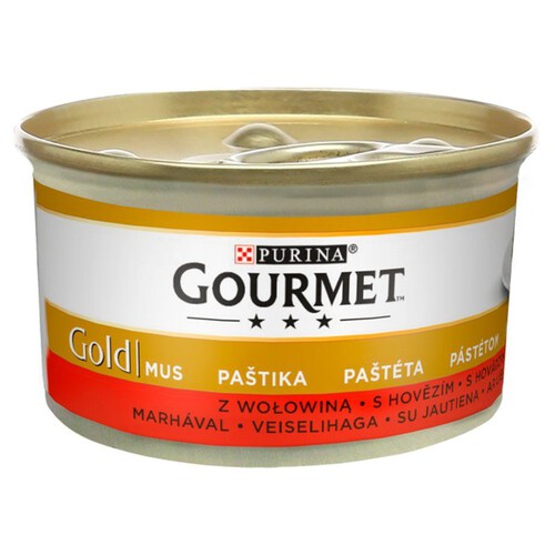 Karma dla dorosłych kotów z wołowiną Gourmet 85 g