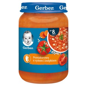 Pomidorowa z ryżem i indykiem po 8. miesiącu Gerber 190 g