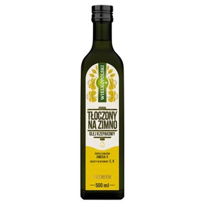 Olej rzepakowy tłoczony na zimno  Wielkopolski 500 ml