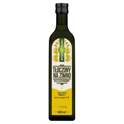 Olej rzepakowy tłoczony na zimno  Wielkopolski 500 ml