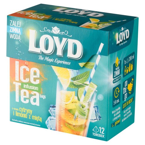 Ice Tea o smaku cytryny i limonki z miętą Loyd 12 torebek