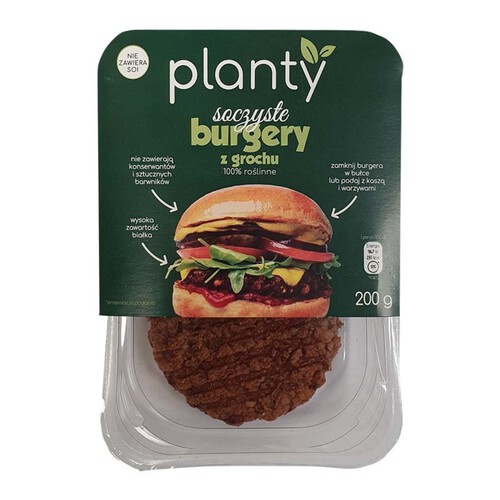 Roślinny burger z grochu Planty 200 g